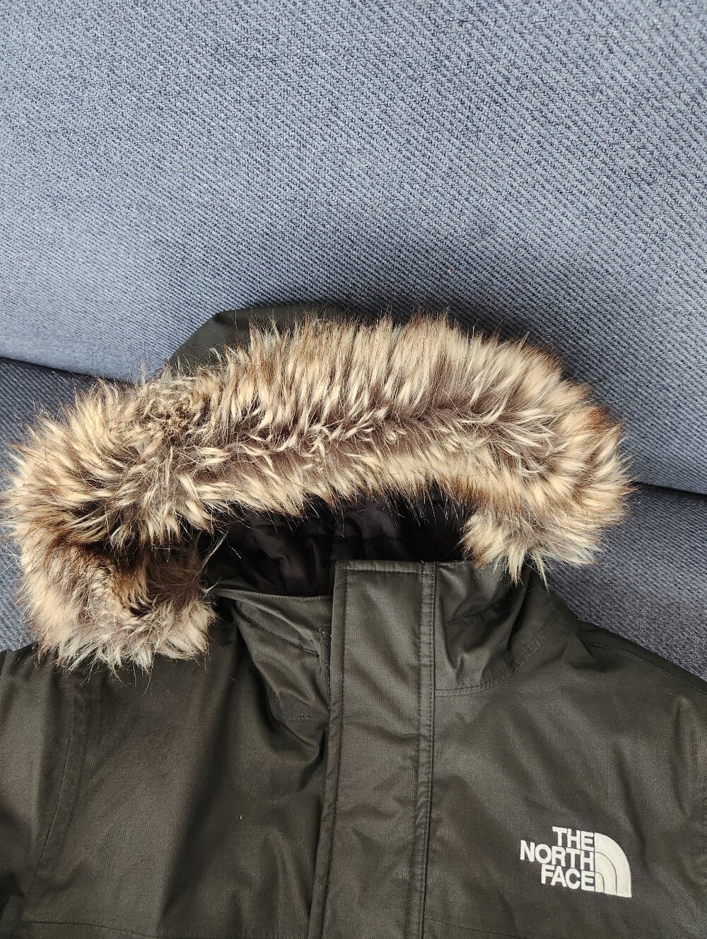 The North Face Kids Black Parka with Faux-Fur Trim